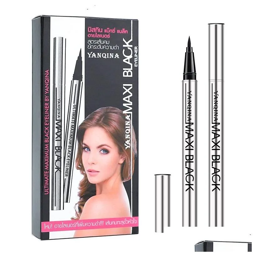 HOT Makeup Brand YANQINA Eyeliner Pencil Waterproof Black Eyeliner Pen No Blooming Precision Liquid Eye liner