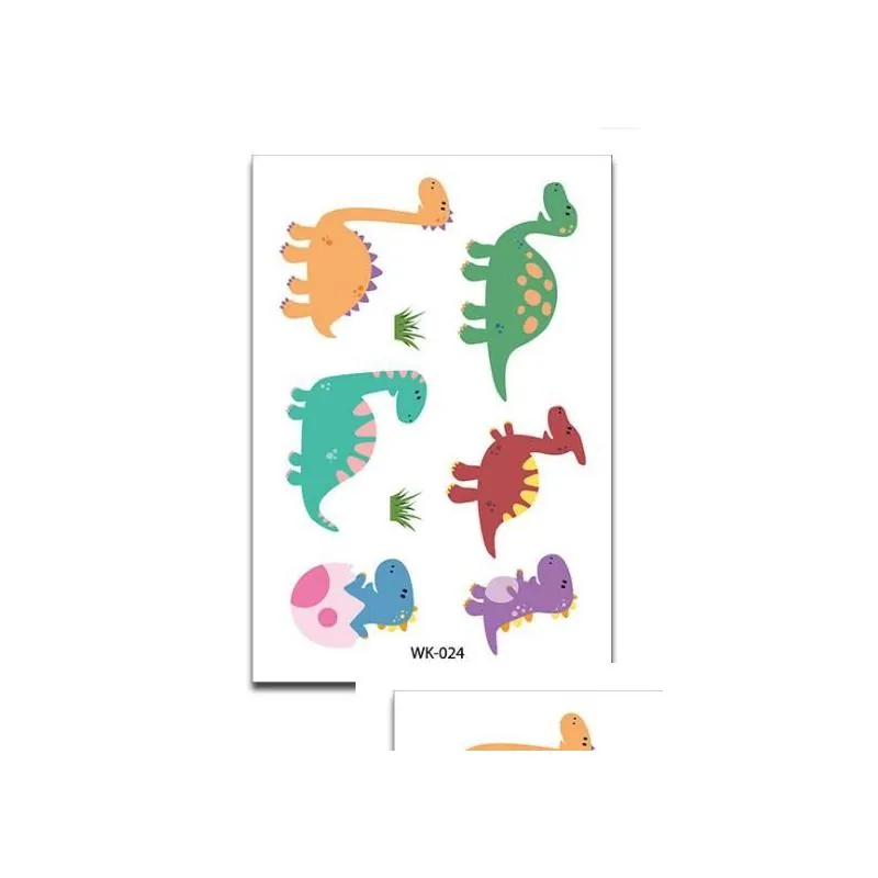 Fun Dinosaur Temporary Tattoo Stickers Party Favors Goodie Bags Kids Birthday Cartoon Animal Waterproof Tatoo Sticker Decoration gift