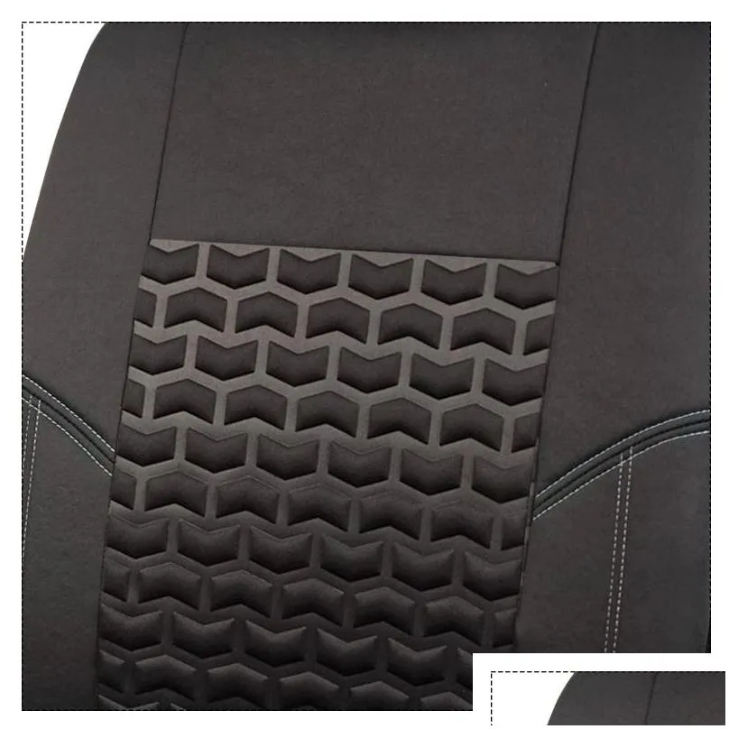 Black Universal 4mm Sponge Car Seat Covers Sporty Design With Three Zipper Rear Seat Split Car Accessories Interior