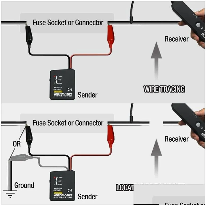 EM415pro Automotive Tester Diagnostic Tools Cable Wire Wand Short Open Finder Repair Tool Car Tracer Diagnose Tone Line