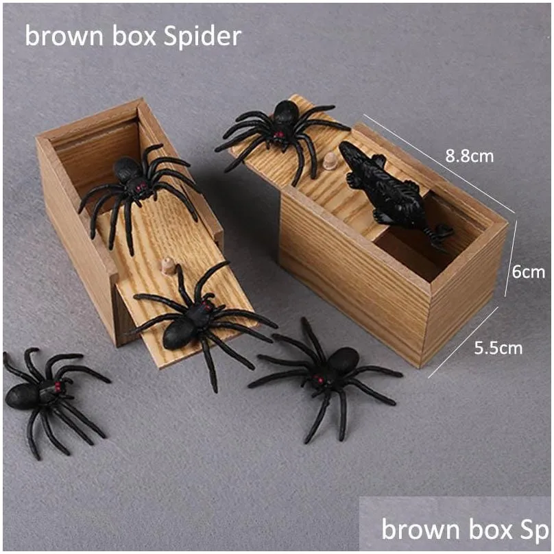 Party Favor Shocking Scary Prank Stuff Scare Box Halloween Decoration Harmless Wooden Surprise Toys April-Fools` Day Gift 1Pcs