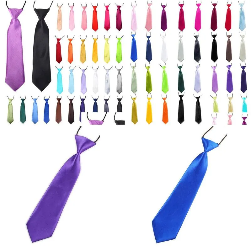 Kids Necktie Adjustable Elastic Neck Tie The Necktie Baby Accessories Solid Color Casual Ties for Children Multi Solid Colors