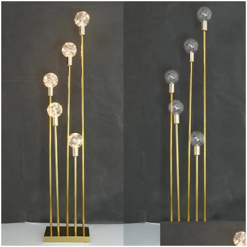 Party Decoration 10-head Golden Metal Candelabra Candle Holder Wedding Table Centerpieces Home Tall Electronic Candlestick