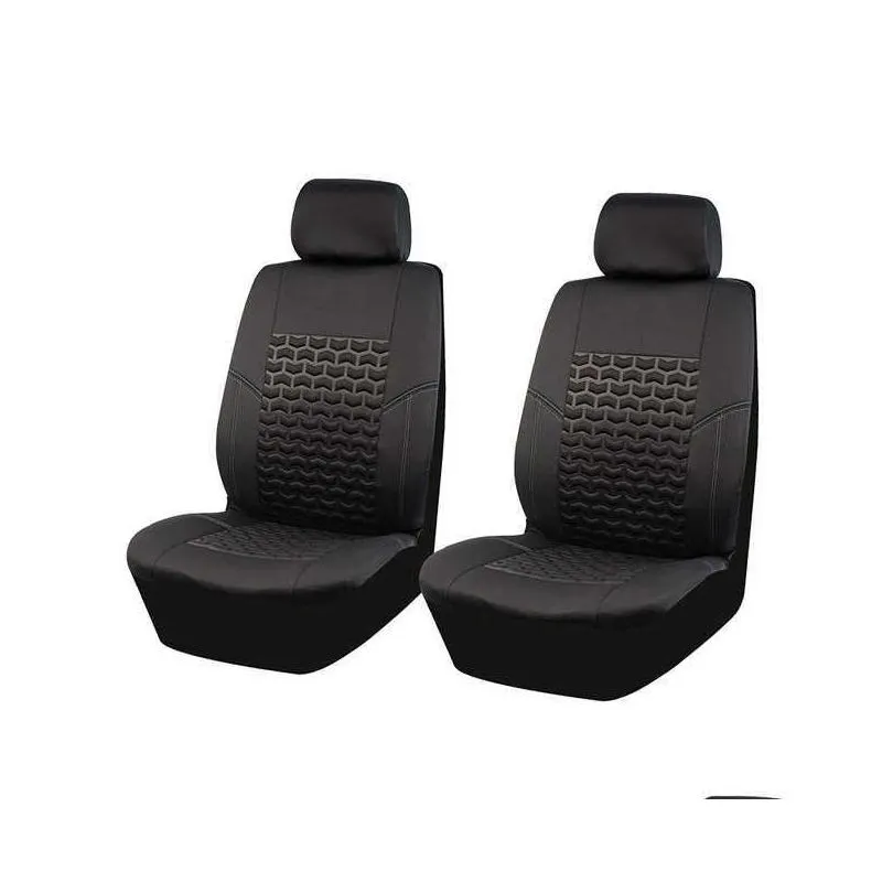 Black Universal 4mm Sponge Car Seat Covers Sporty Design With Three Zipper Rear Seat Split Car Accessories Interior