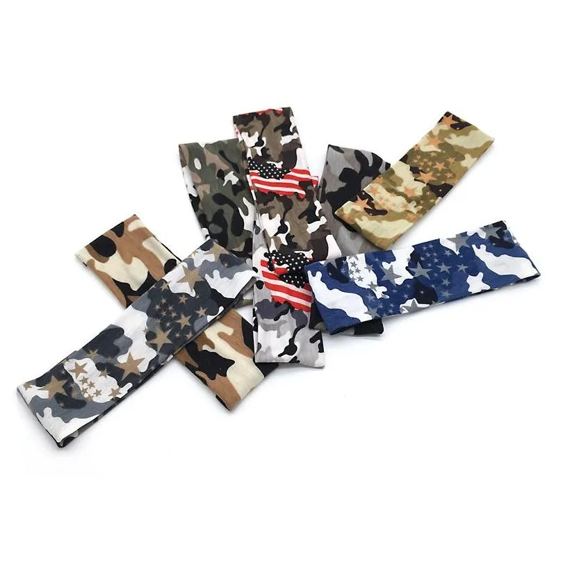 Fashion Women Men Girl Boys Elasticity Rock Camo 1PC Stretch Headband Casual Head Band Sport Sweat Sweatband Yoga Gym Hair Accessories