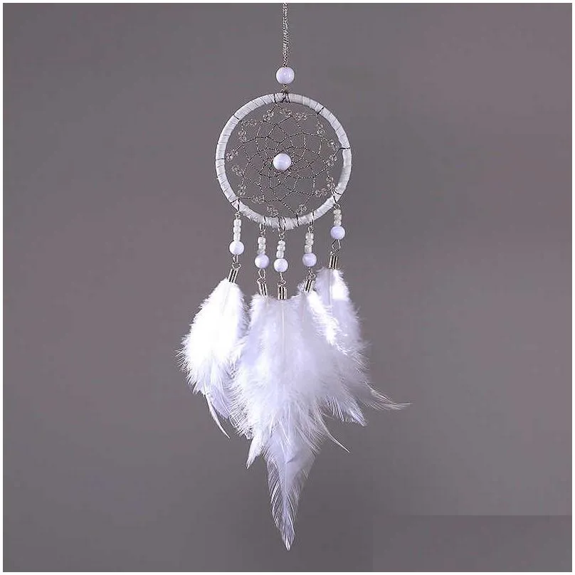 New Dream Catcher Car Hanging Decoration Rear Mirror Feather Car Mirror Pendant Car Accessories Girl Home Car Interior Decoration Car