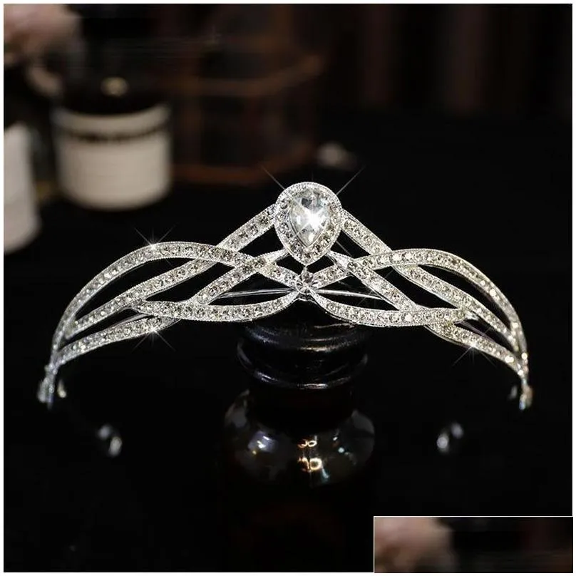 FG-0063 Bridal Alloy Zircon Hair Band Headwear Wedding Crown Super Immortal Sparkling Rhinestone Crystal Knot Crown Knot Wedding Dress