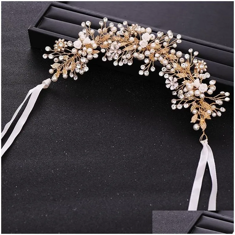 Hair Clips & Barrettes Flower Rhinestone For Women Rose Gold Color Pins Bride Wedding Accessories Ornaments Jewelry Bridal Headpiece