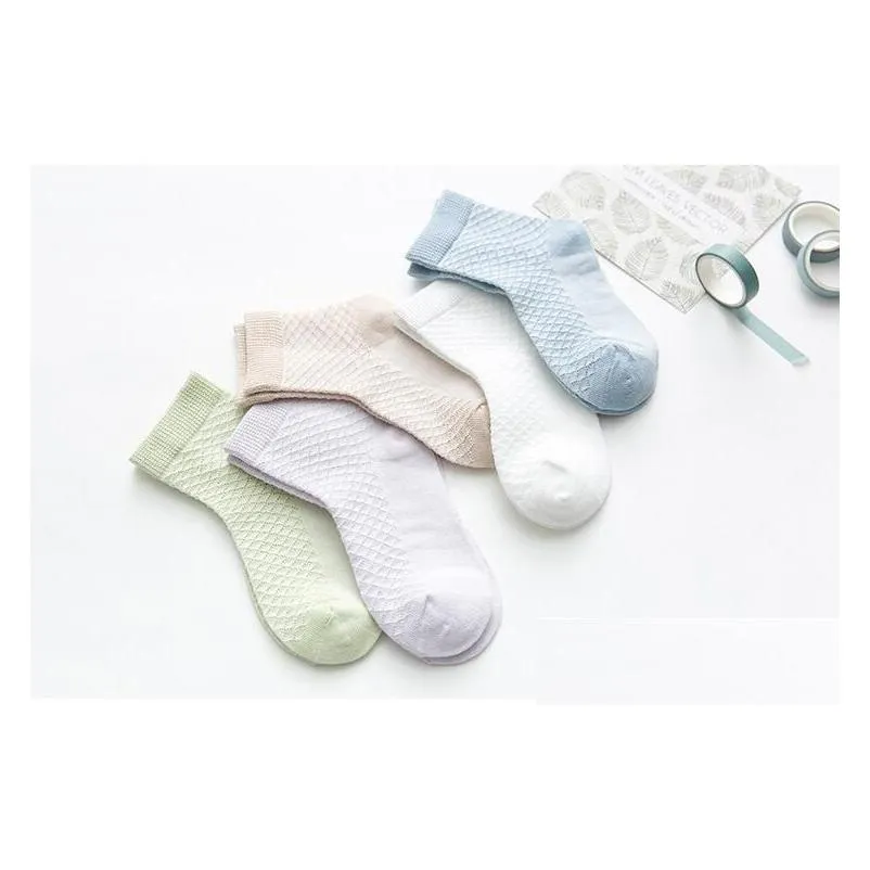 Children`s Socks Spring Summer New Boys Girls Cotton Thin Breathable Baby Mesh Sock white soft for newborn toddlers infant