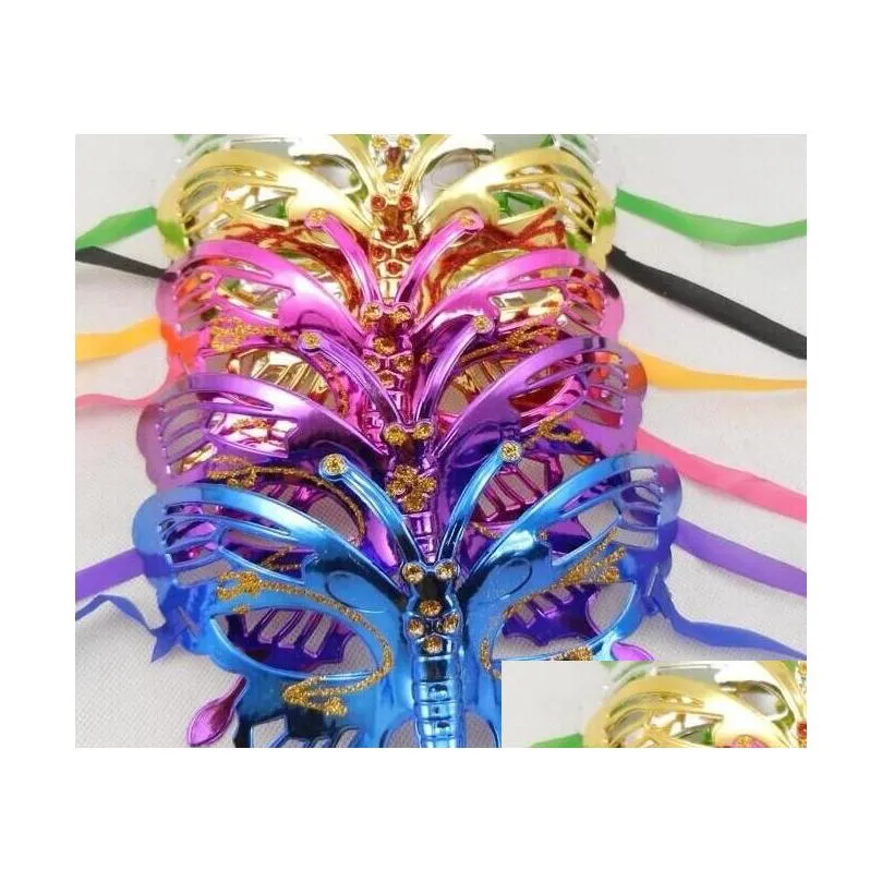 new halloween mask children masquerade mask coloured drawing or pattern plating butterfly princess coloured hot