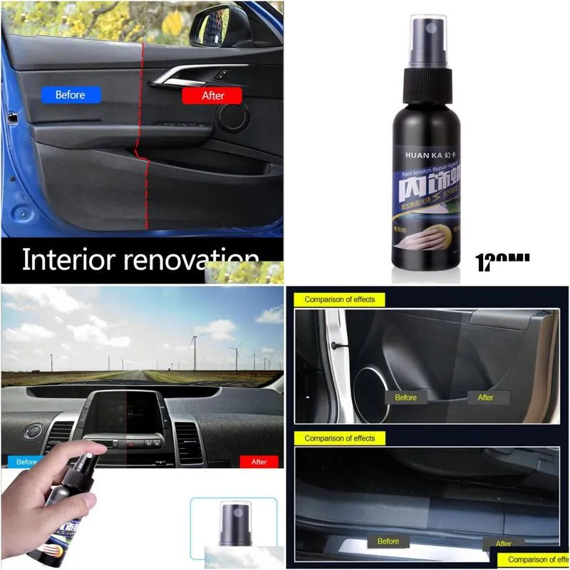 Car Polish Interior Wax Cleaner Polishing Waxing Leather Surface Seat Plastic Retreading Agent Automotive Polishing 120ML