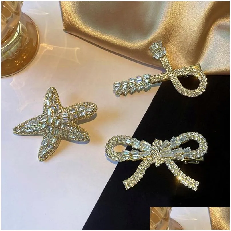 Hair Clips & Barrettes ACRDDK Alloy Hairpins For Women Starfishes Bow Knot Cross Shaped Jewellery Durable Wedding Party Accessories