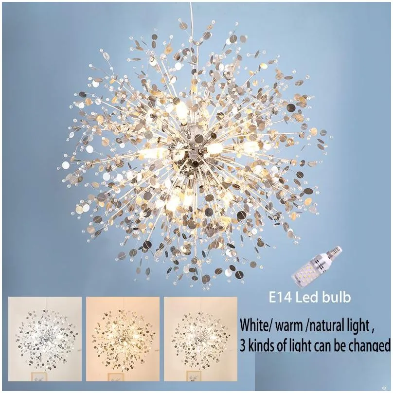 Modern chandelier living room study room E14 led lustres light k9 crystal luminaria Color Changing Ceiling Chandeliers Pendant