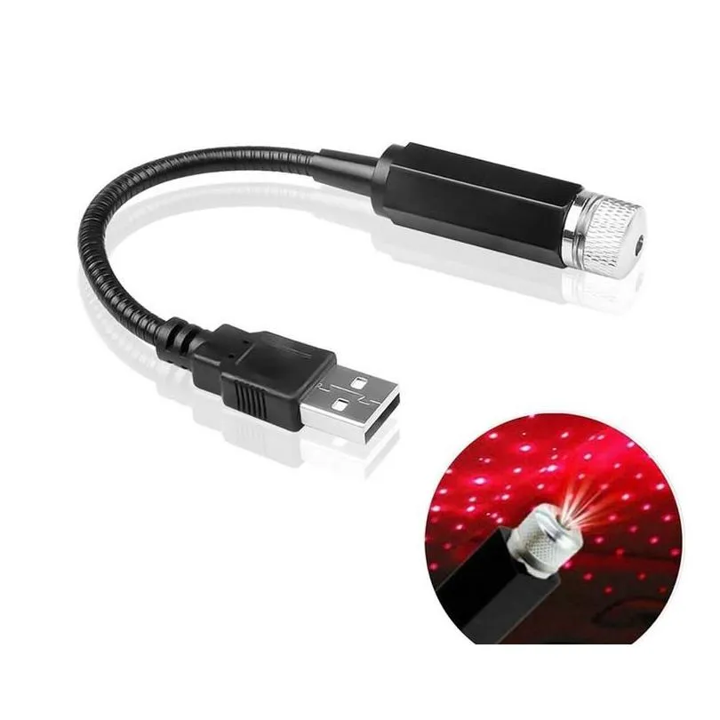 Auto LED Working Light Car Decorative Lights Vehicle Roof Star Night Lights Projector AtmosphereUSB Lamps