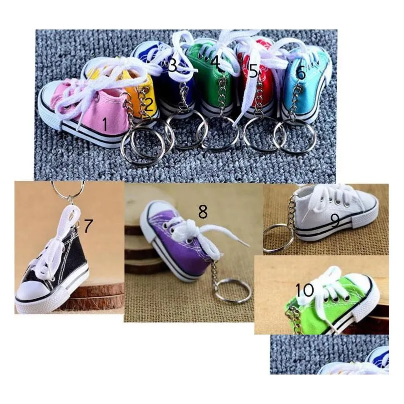 3D Novelty Canvas Sneaker Tennis Shoe Keychain Key Chain Party Jewelry key chains
