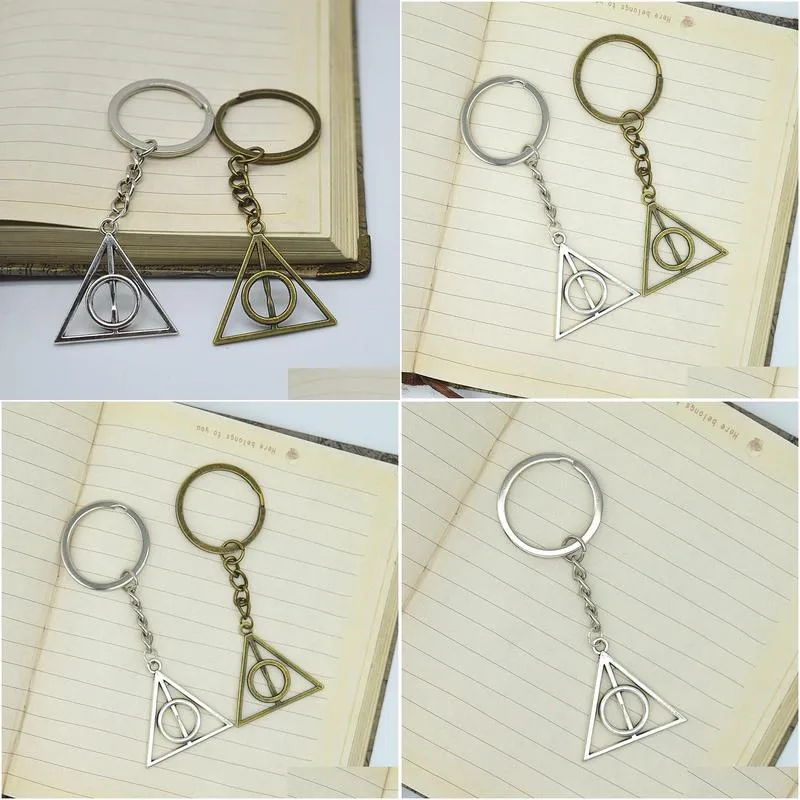 Fashion Keychain Bronze Silver Color Pendant DIY Men Jewelry Car Key Chain Ring Holder Souvenir For Gift