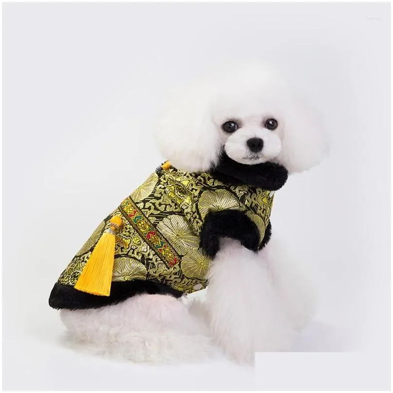 Dog Apparel Chinese Year Pet Clothes Winter Costume For Dogs Suit Cheongsam Pets Clothing Large Coat JacketsDog