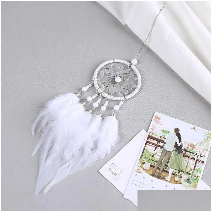 New Dream Catcher Car Hanging Decoration Rear Mirror Feather Car Mirror Pendant Car Accessories Girl Home Car Interior Decoration Car