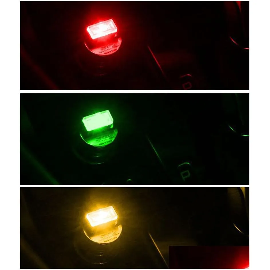 Mini LED Car Light Auto Interior USB Atmosphere Light Plug Decor Lamp Emergency Lighting Car Accessories Universal For PC Portable 7