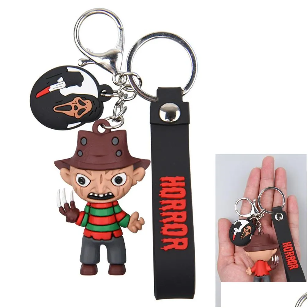 Custom Popular halloween keychain Set Accessories Personal Safety promotion gift 3D Bad Bunny Glowing in night Keychain