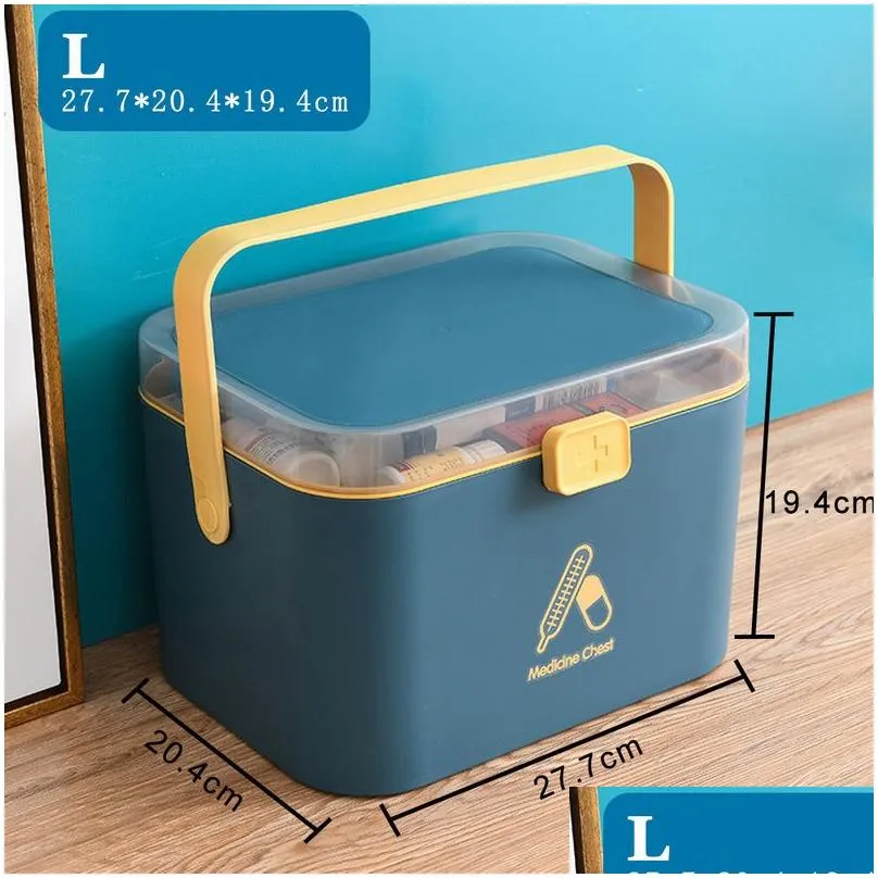 Multi-functional Emergency Pills Case Chest First Aid Kit Container Portable Household Plastic Medicine Organizer Storage Box 220711