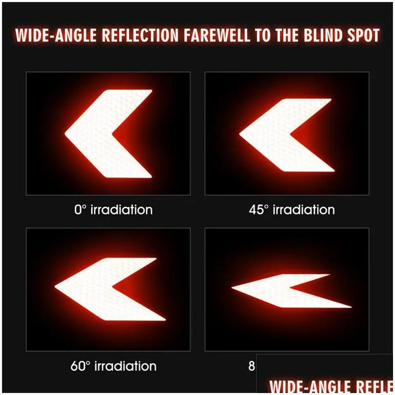 Vehicle Reflective Warnings Sticker 10PCS Tail Warning Decals Arrow Sign Tape Decals For Auto Motorcycle Bar Bumper Door Racing Truck Safety