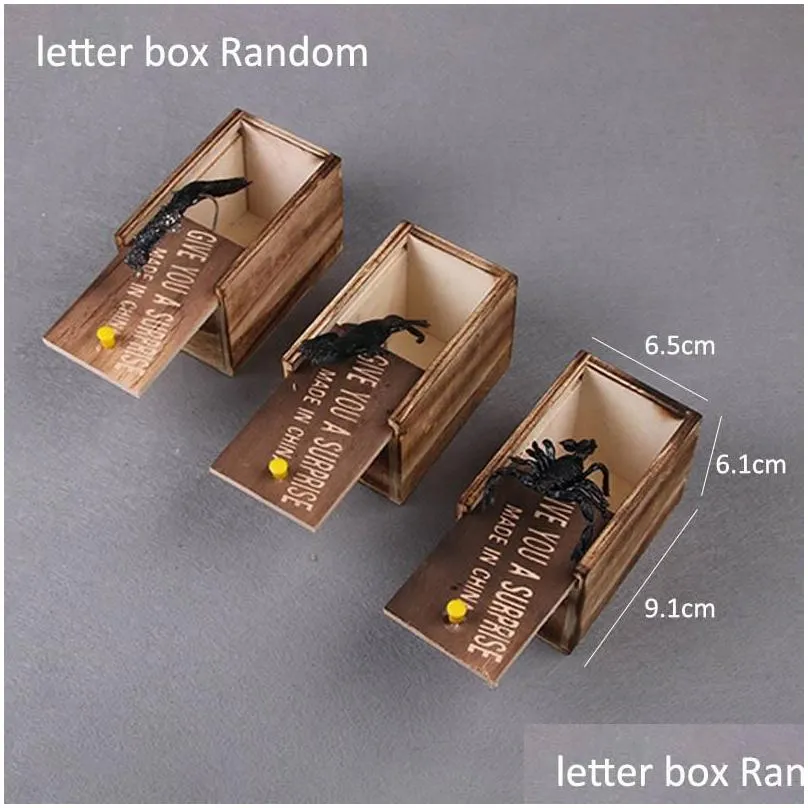 Party Favor Shocking Scary Prank Stuff Scare Box Halloween Decoration Harmless Wooden Surprise Toys April-Fools` Day Gift 1Pcs