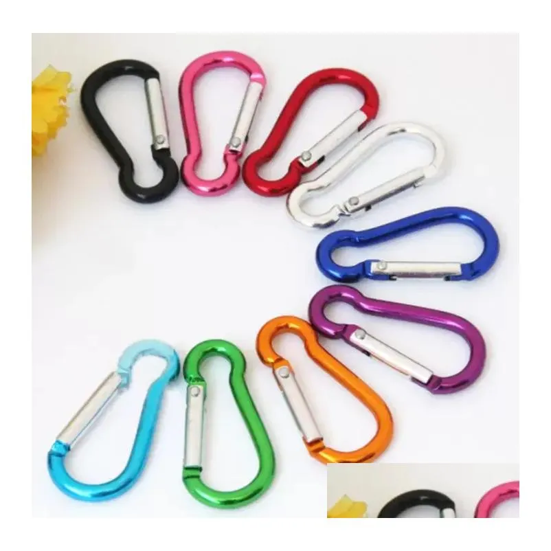 S mini Aluminum multitool button Carabiner keychain Durable camping hiking Carabiner key ring Snap Clip Hooks