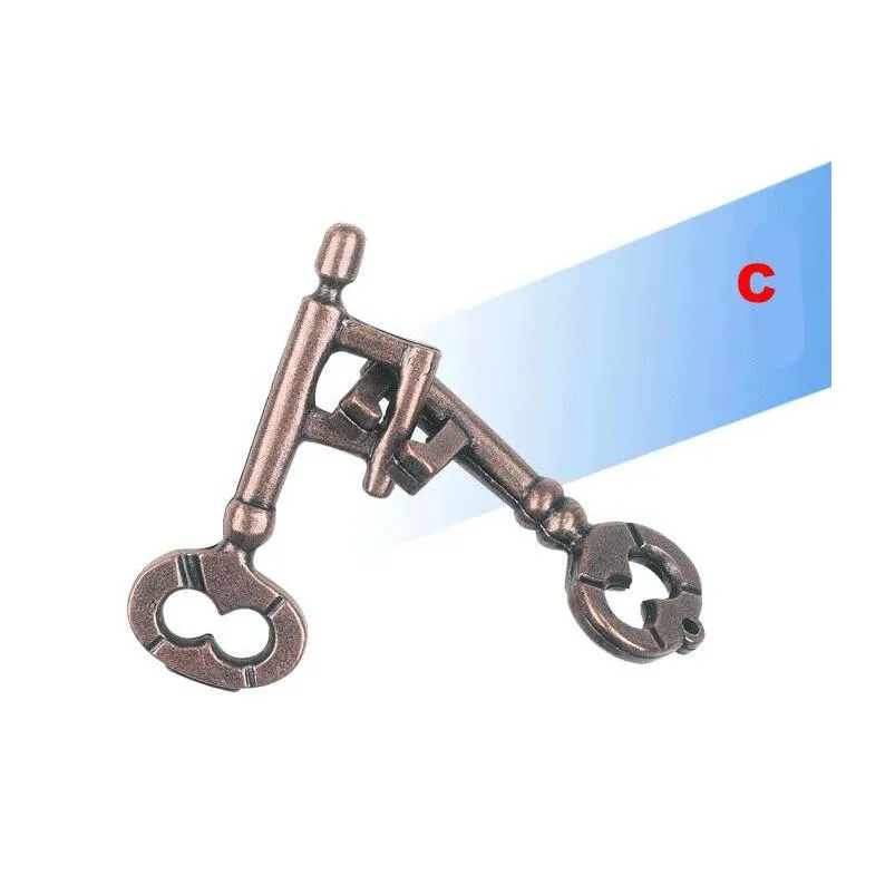 3D Alloy Lock Puzzles Metal Kids Educational Toys for Children Adult Brain Teaser IQ EQ Test Model Games Magic Funny Gifts mix styles