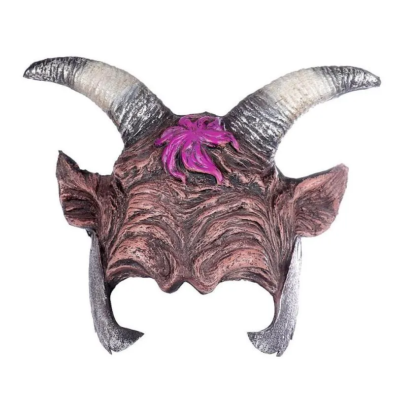 Party Masks Adult Bull Cosplay PU Black Half Face Mask Horror Head Upper Animals Halloween Masque Accessories