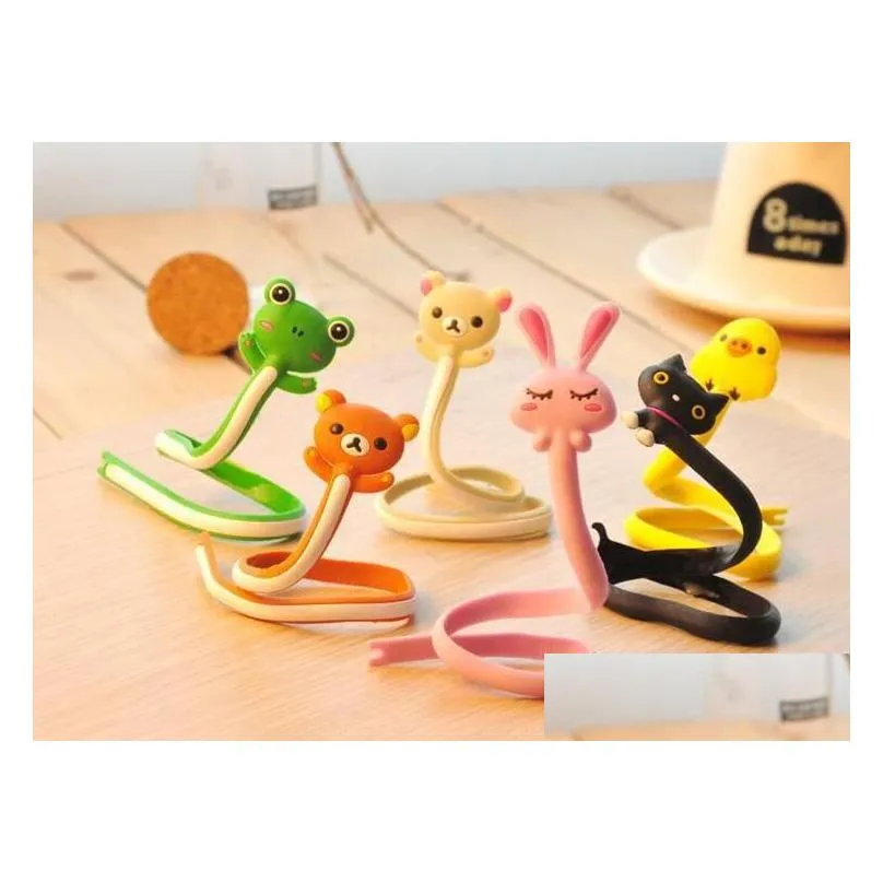 cartoon buttoned animals fixed line clamp cable wire organizer clip tidy cord holder bobbin winder kids eeducational toy