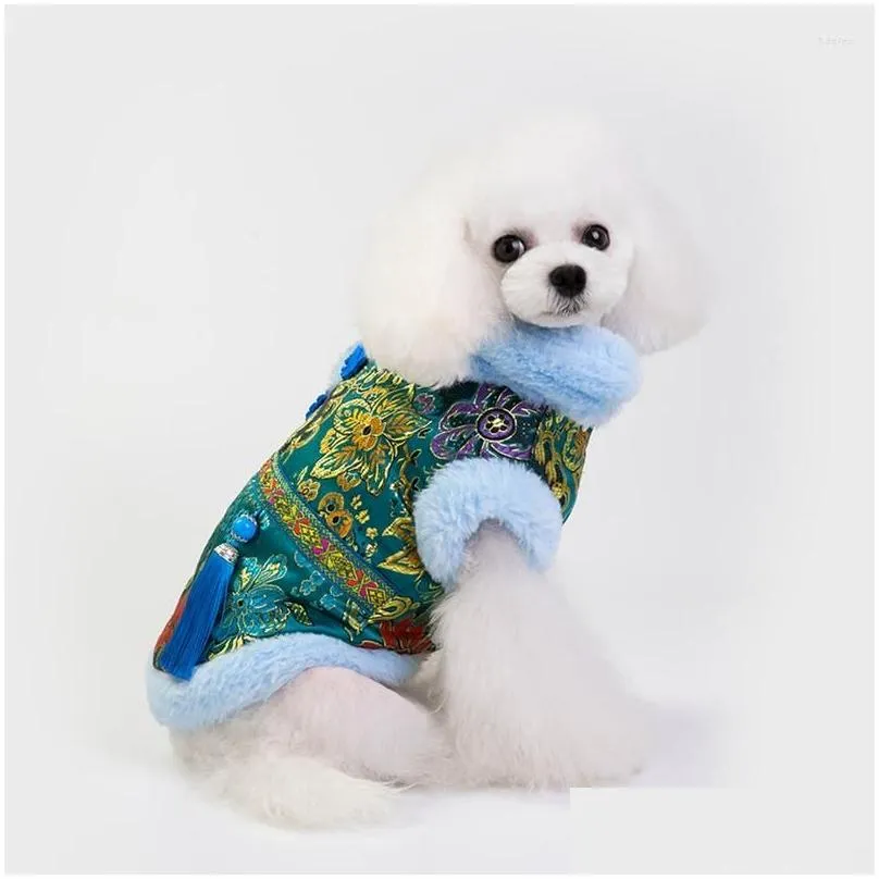 Dog Apparel Chinese Year Pet Clothes Winter Costume For Dogs Suit Cheongsam Pets Clothing Large Coat JacketsDog