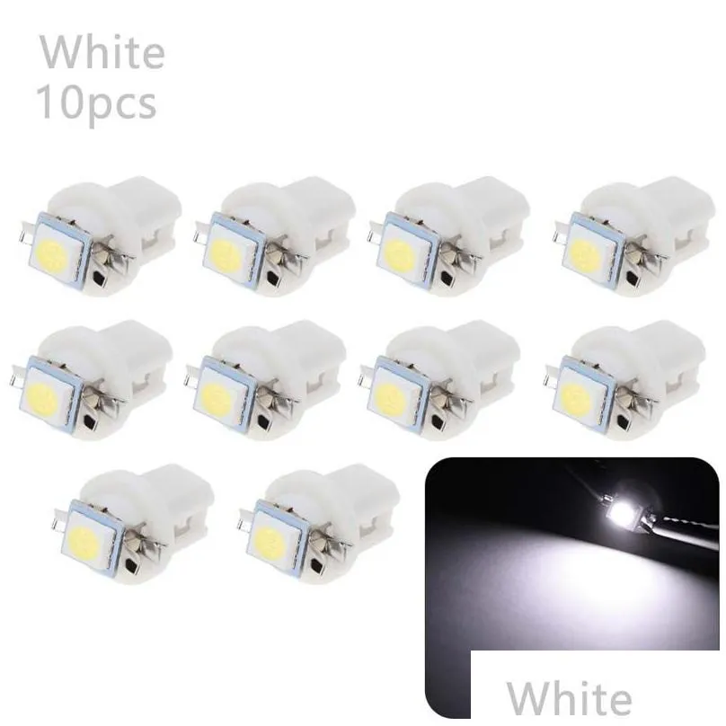 10Pcs/Set LED Light Car Gauge Speed Dash Bulb Dashboard Instrument Lights Wedge Interior Lamps B8.5D 509T B8.5 5050 1 SMD T5 LED-Lamp