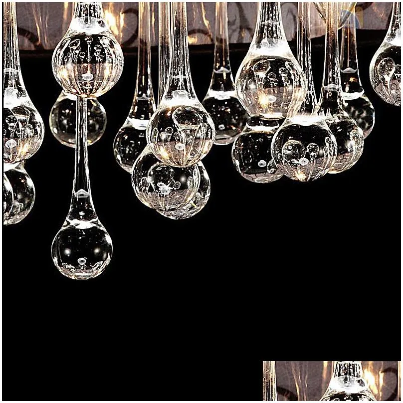 Modern Crystal Led Chandelier Luxury Decor Ceiling Living Room Bedroom Lighting Clear Glass Pattern Cloth Shape White Luster