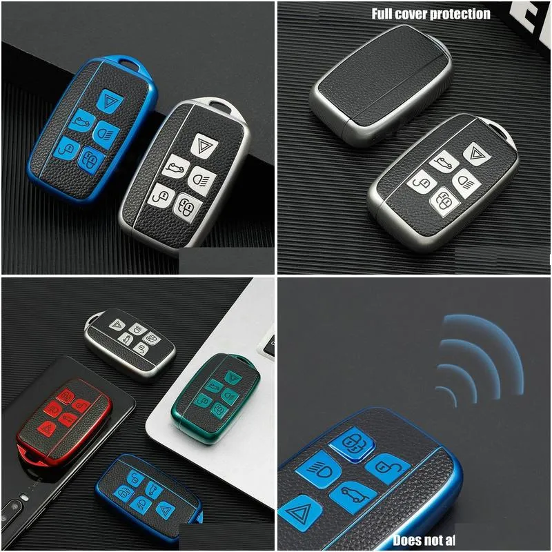 Simple Business TPU Leather Car Remote Key CaseShell For  Range Rover Evoque Sport Freelander Discovery Velar  XE XF Auto Keys