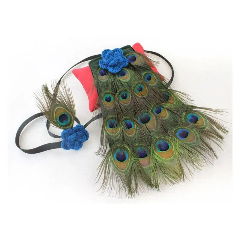  born baby girls cloghet knit peacock costume  ography prop infant outfit headband babe p ography