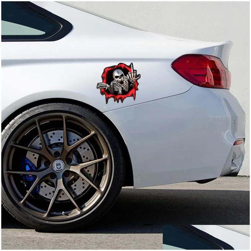 3D Skull Car Sticker Metal Skeleton Funny Cool Stickers for Automobile Decals Auto Styling Motorcycle Covers