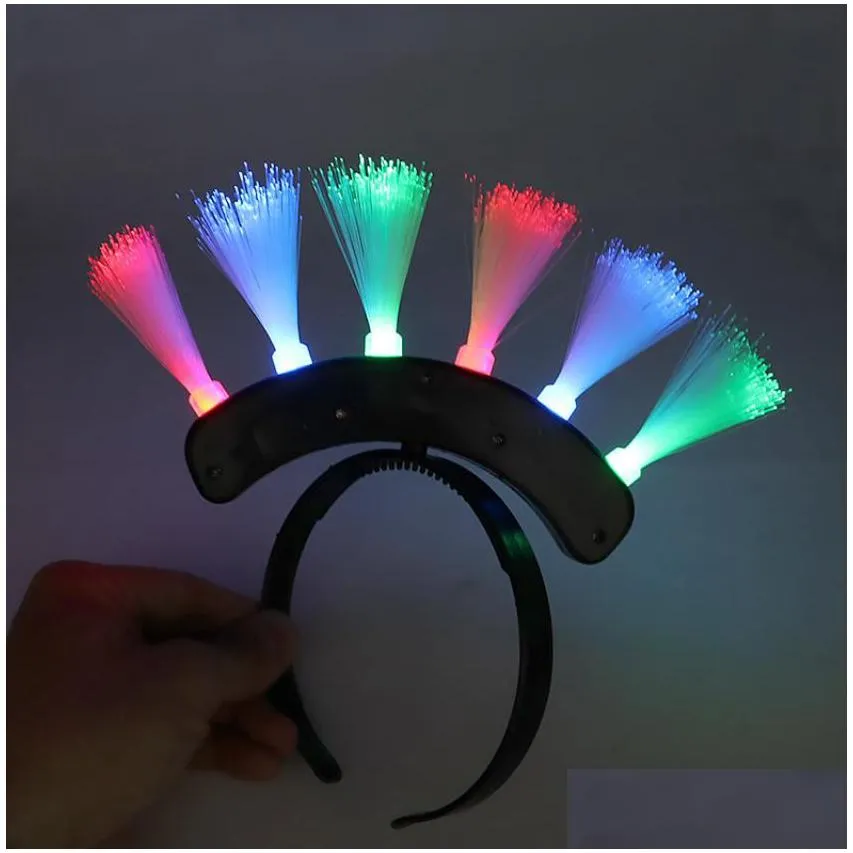 light up flashing fiber optic headbands led head boppers birthday rave party atmosphere glowing supplies luminous costume headwear