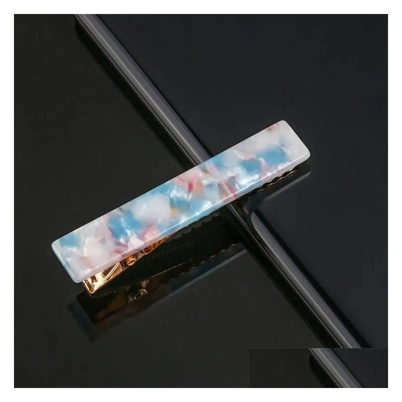 hair clip barrettes accessories acrylic hairpin women girls acetate leopard print rectangle waterdrop tin foil shiny hairgrip