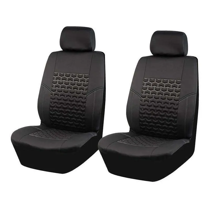 Black Universal 4mm Sponge Car Seat Covers Sporty Design With Three Zipper Rear Seat Split Car Accessories Interior