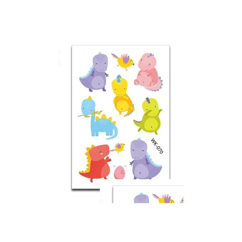 Fun Dinosaur Temporary Tattoo Stickers Party Favors Goodie Bags Kids Birthday Cartoon Animal Waterproof Tatoo Sticker Decoration gift