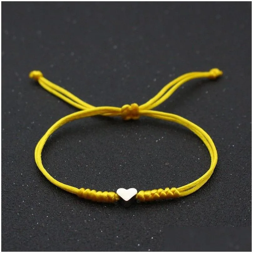 Love Heart Charm Bracelet Women Men Lovers` Wish Good Lucky Red String Braided Adjustable Couple Bracelets Friendship Jewelry