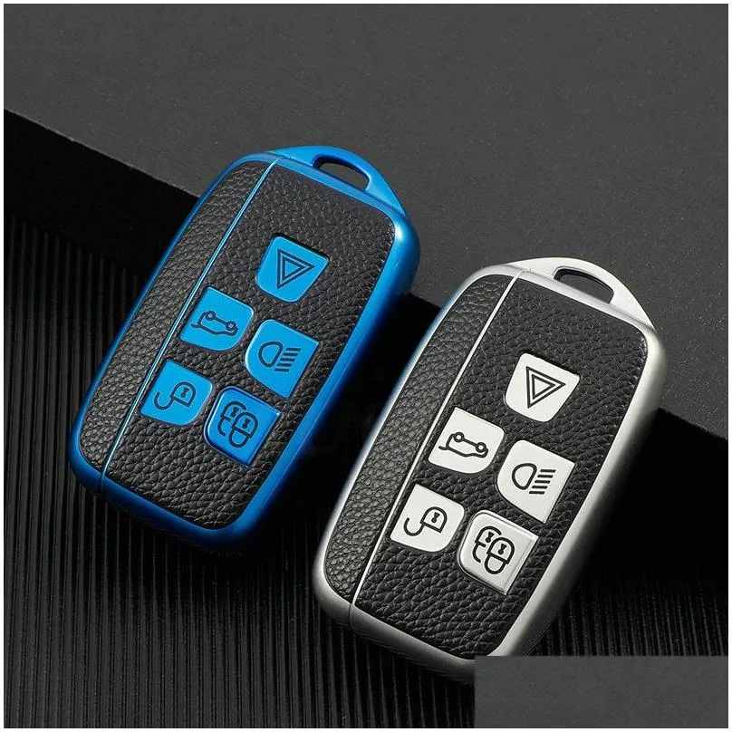 Simple Business TPU Leather Car Remote Key CaseShell For  Range Rover Evoque Sport Freelander Discovery Velar  XE XF Auto Keys