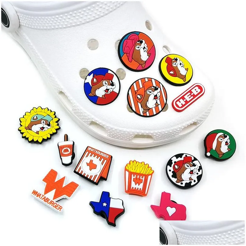 Texas Style clog charms Fashion Love Shoe Accessories For Decorations Charms pvc soft Shoes Charm Ornaments Buckles as party gift