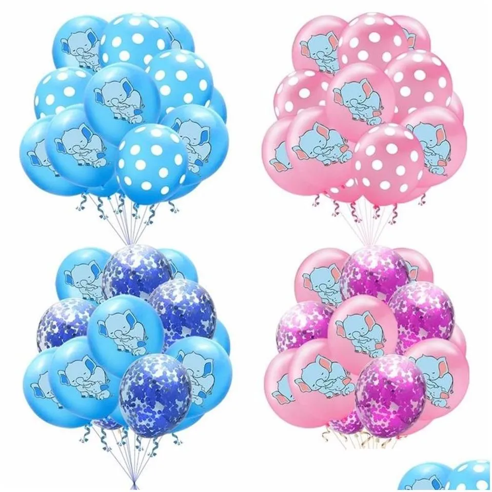 party decoration 15pcs lot 12inch elephant latex balloons colored confetti birthday decorations baby shower helium ballon247s