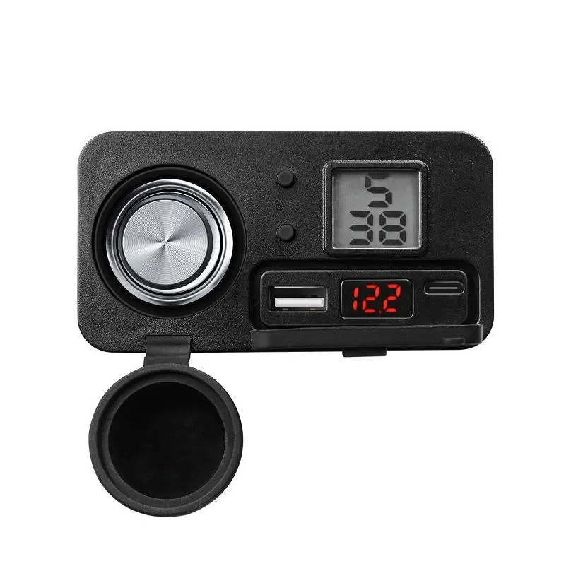 Motorcycle mobile phone USB  12V waterproof PD fast charge cigarette lighter with switch actual inspection voltage schedule