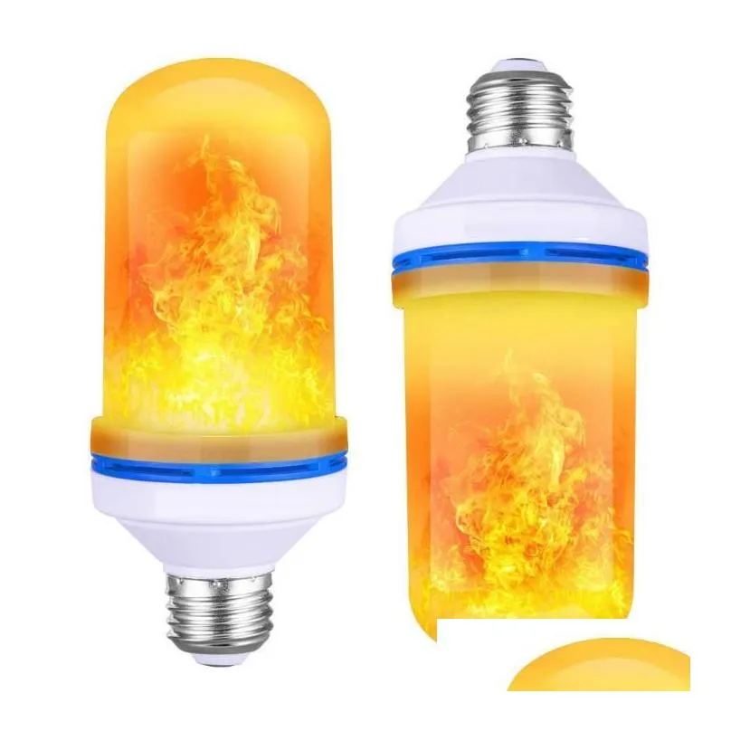 Flame Light Bulbs Torch LED Effect Fire Light Bulbs 4 Modes Glowing Flame Lights Atmosphere Decorative Light for Halloween Christmas