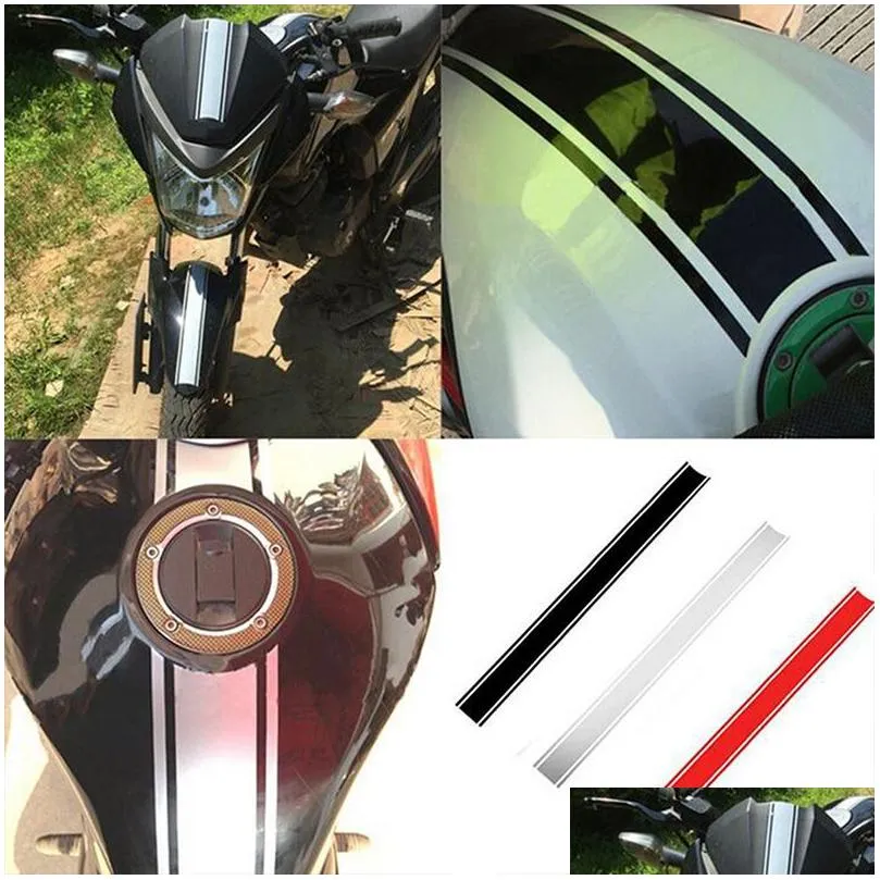 Car Motorcycle Stickers DIY Fuel Tank Cap Reflective Stickers Affixed DIY Pinstripes Racing Car Stickers Black Red Silver