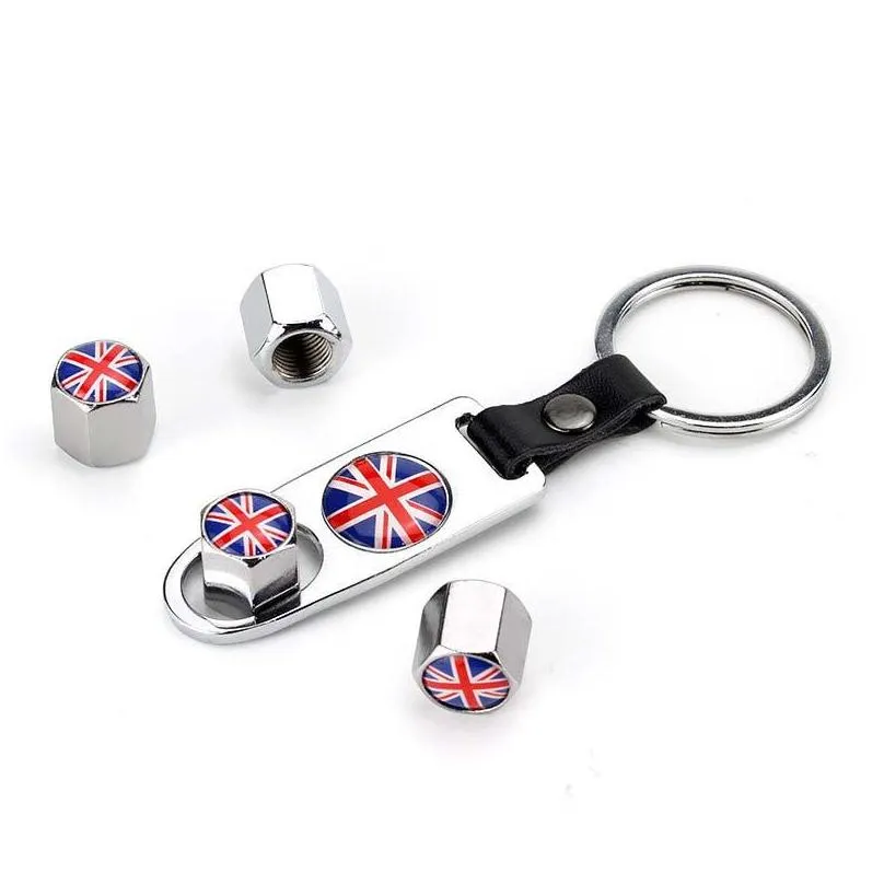 universal car tire valve caps auto wheel bolt nut air stems dust cover with keychain emblem auto styling for bmw benz audi vw honda