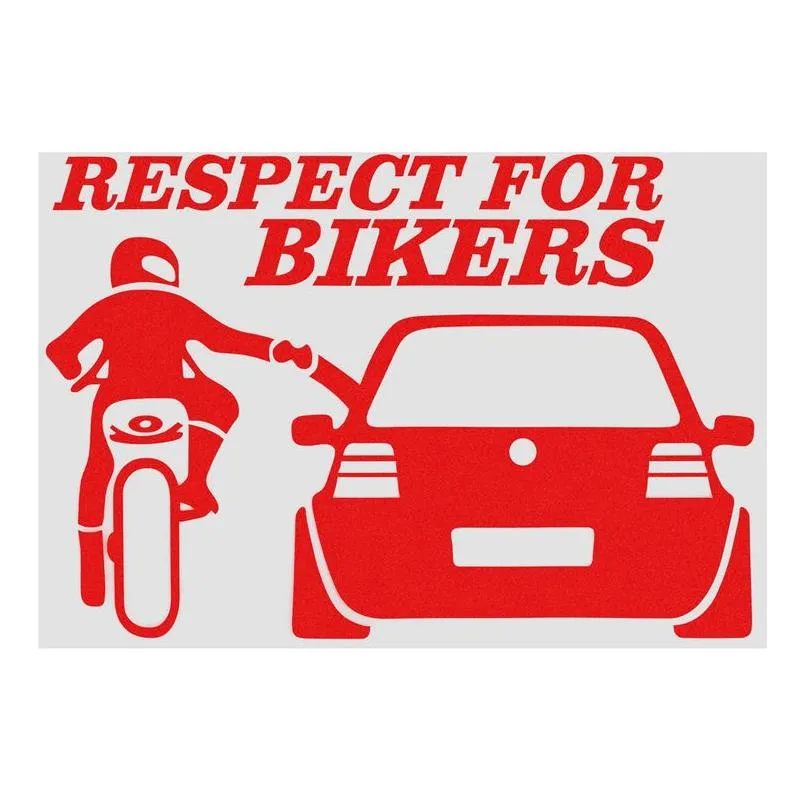 Car Respect For Bikers Sticker Funny Auto Stickers Skateboard Decals For Vehicle Motorcycle Luggage Bike Accessories